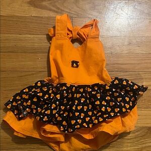 Orange and Black Candy Corn Baby Dress